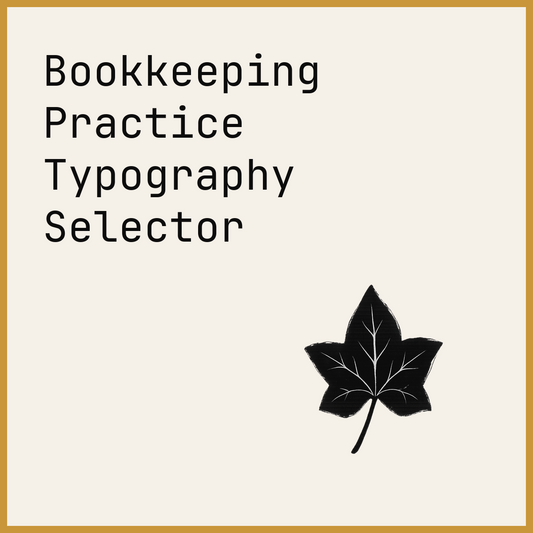 Bookkeeping Practice Typography Selector