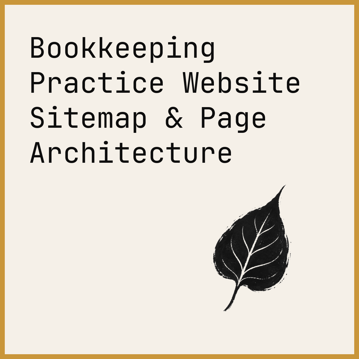Bookkeeping Practice Website Sitemap & Page Architecture