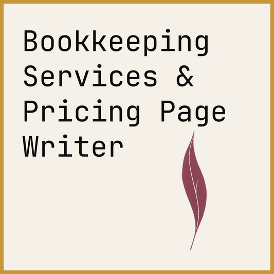 Bookkeeping Services & Pricing Page Writer