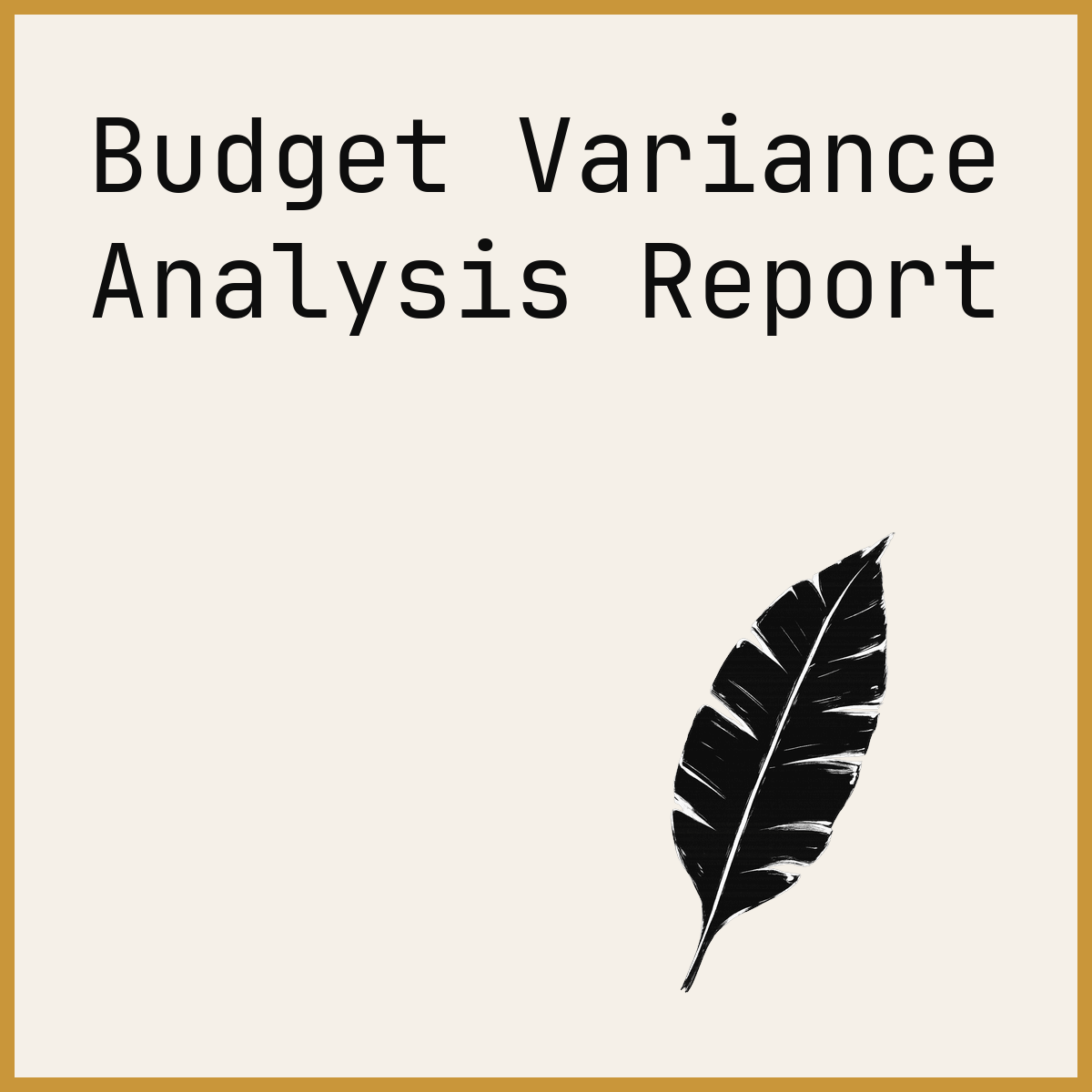 Budget Variance Analysis Report