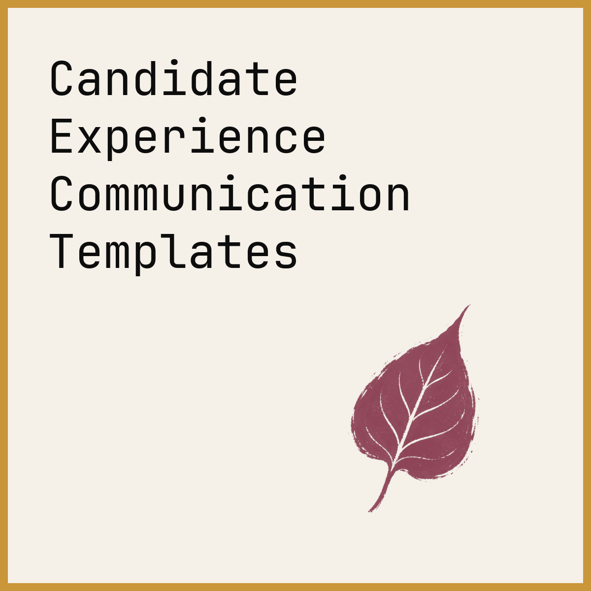 Candidate Experience Communication Templates