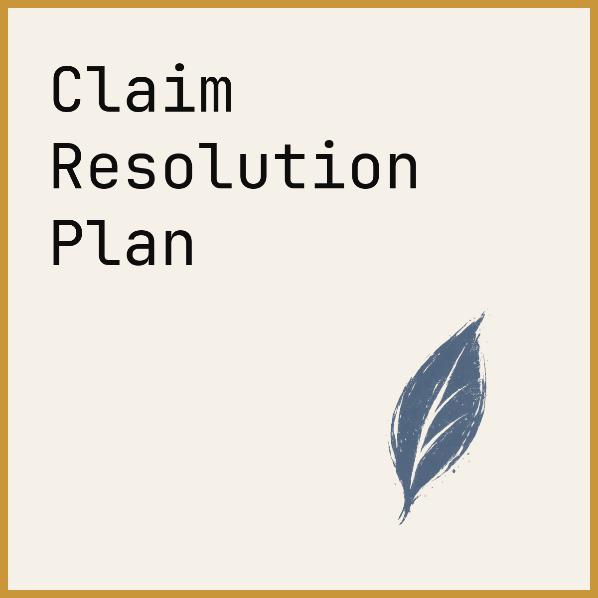 Claim Resolution Plan