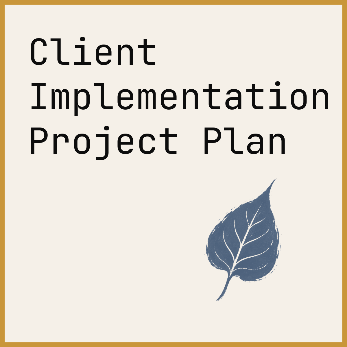 Client Implementation Project Plan