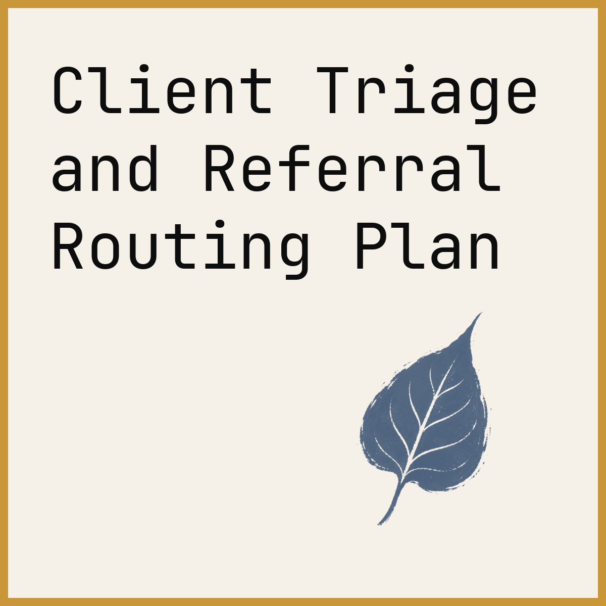Client Triage and Referral Routing Plan