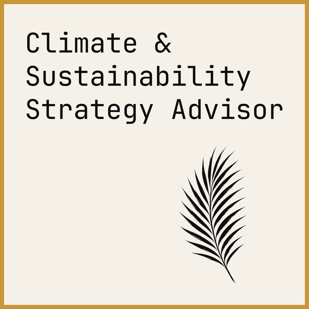 Climate & Sustainability Strategy Advisor