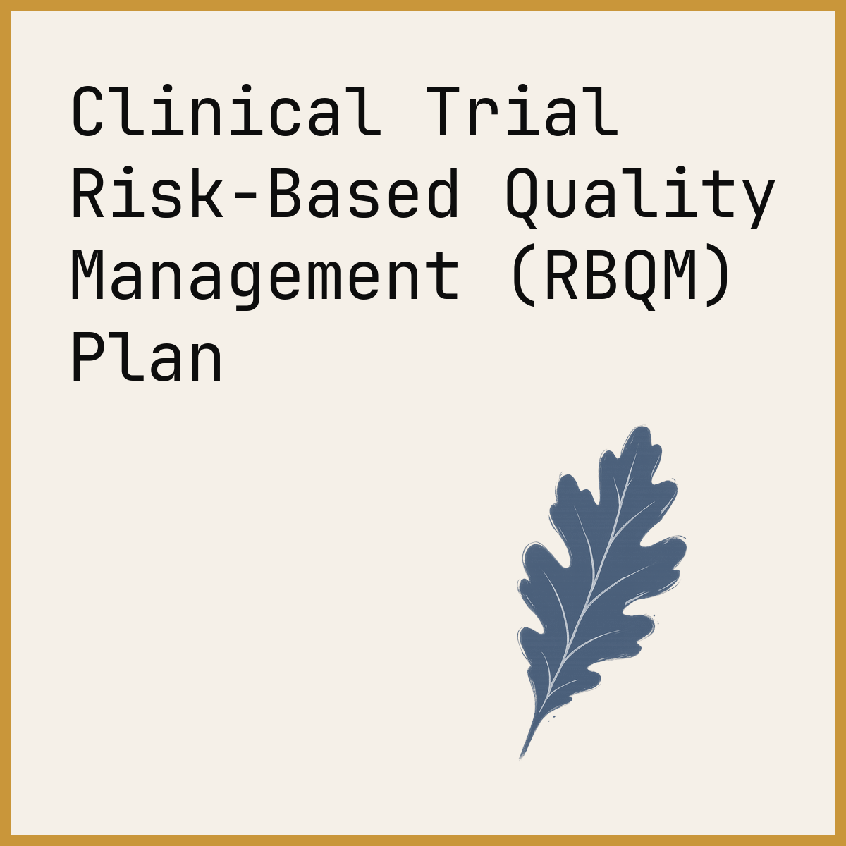 Clinical Trial Risk-Based Quality Management (RBQM) Plan