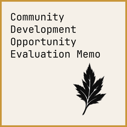 Community Development Opportunity Evaluation Memo