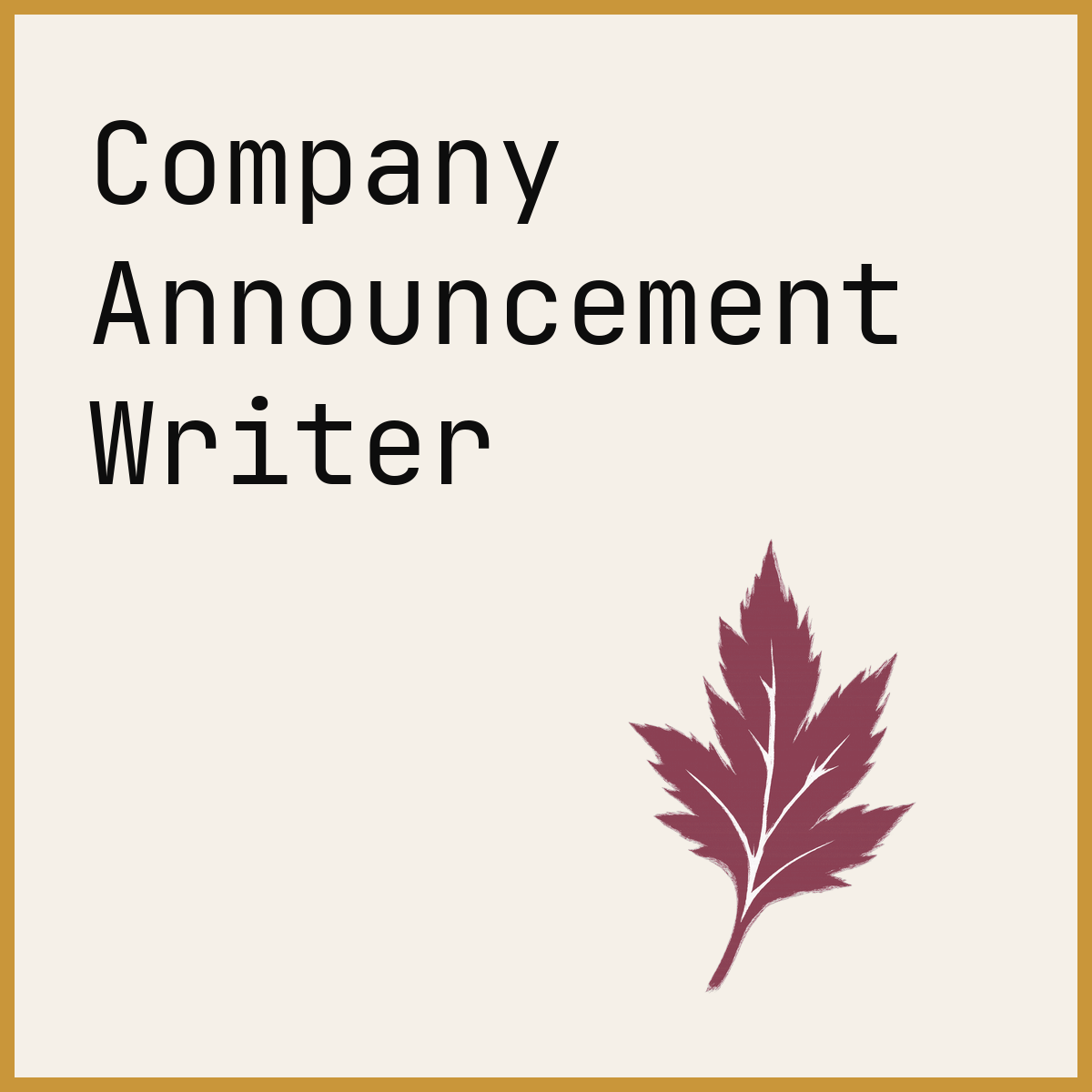 Company Announcement Writer