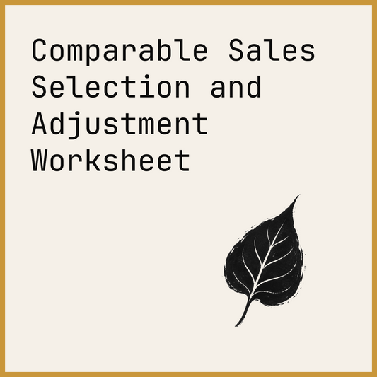 Comparable Sales Selection and Adjustment Worksheet
