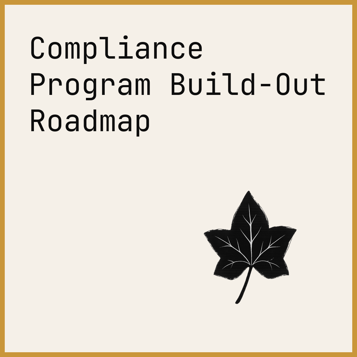 Compliance Program Build-Out Roadmap