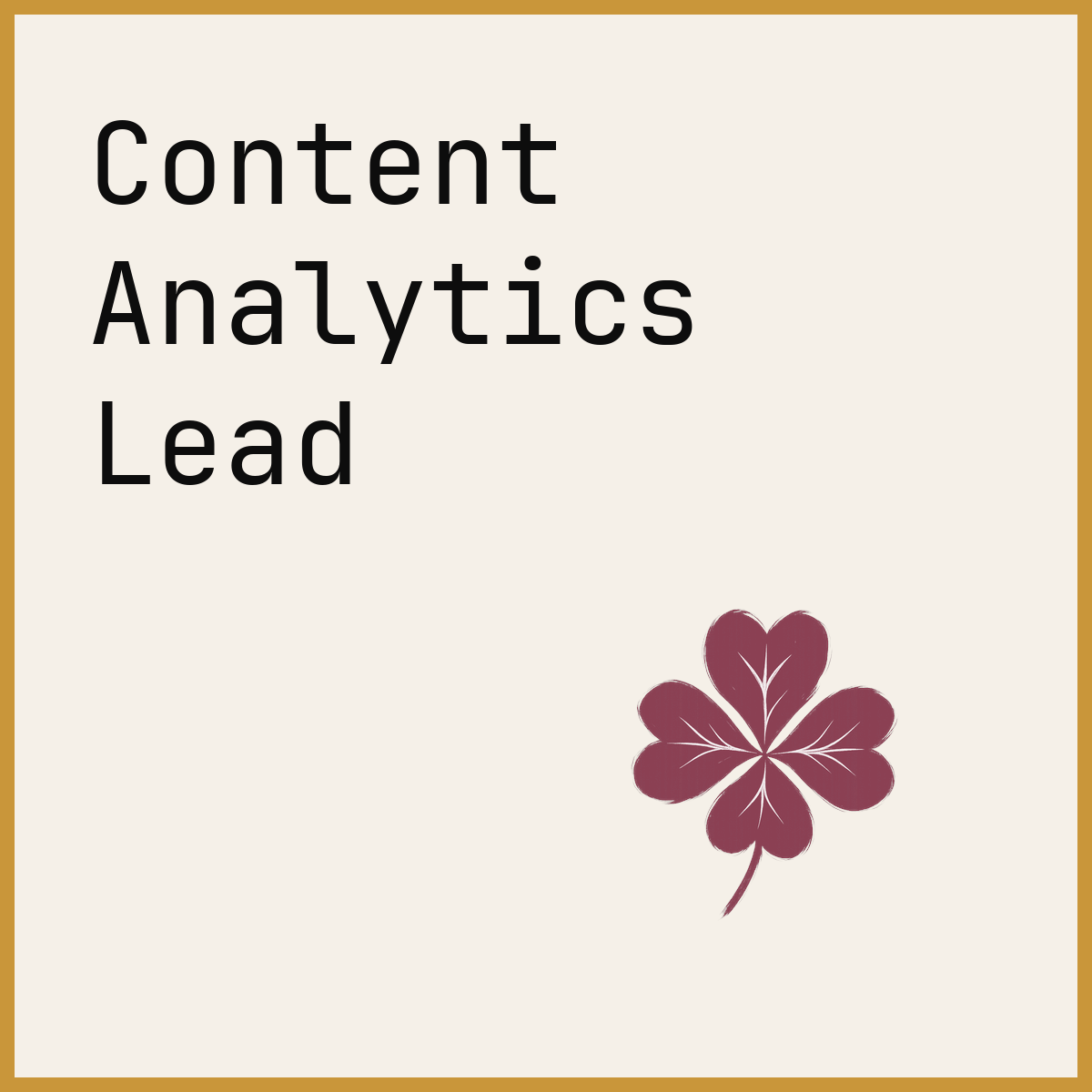 Content Analytics Lead
