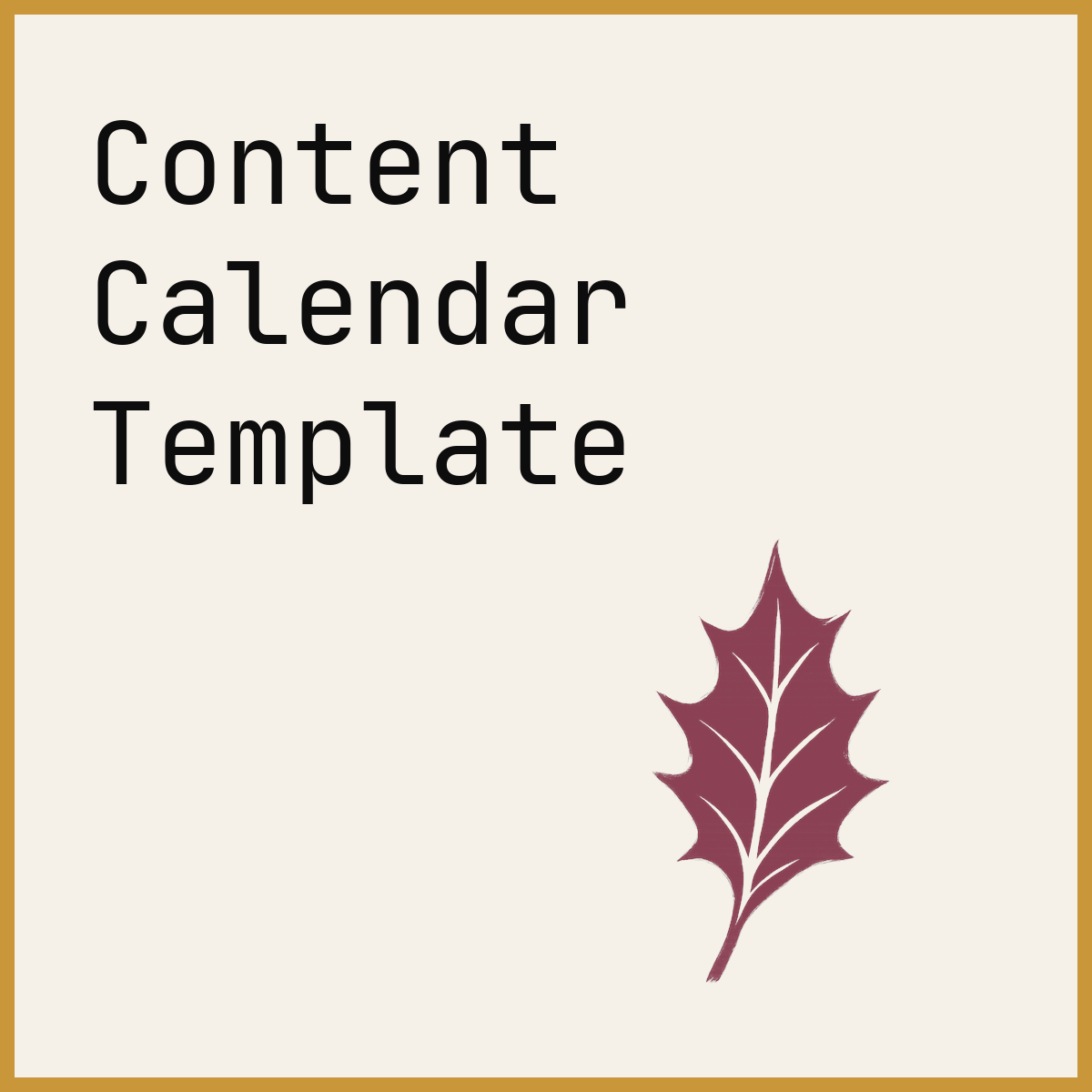 Content Calendar Template