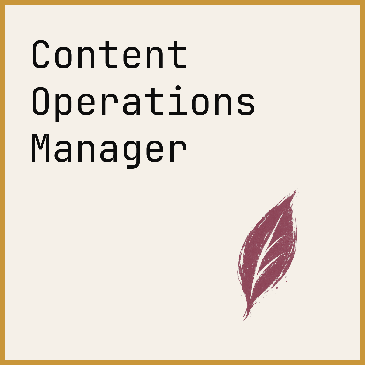 Content Operations Manager