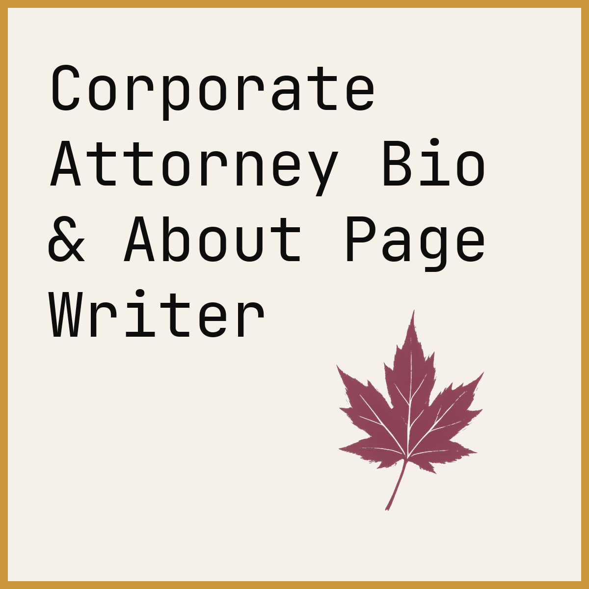 Corporate Attorney Bio & About Page Writer