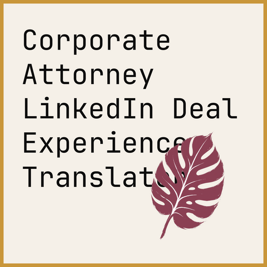 Corporate Attorney LinkedIn Deal Experience Translator