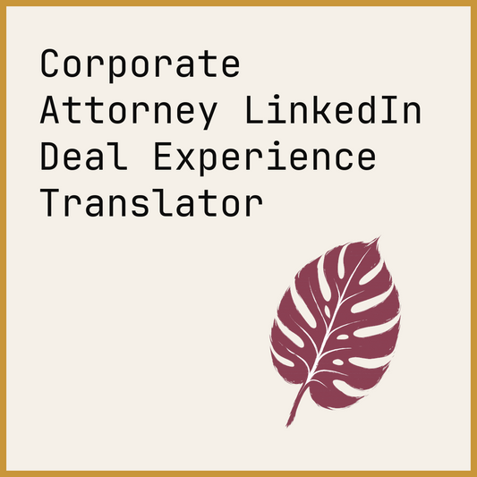 Corporate Attorney LinkedIn Deal Experience Translator