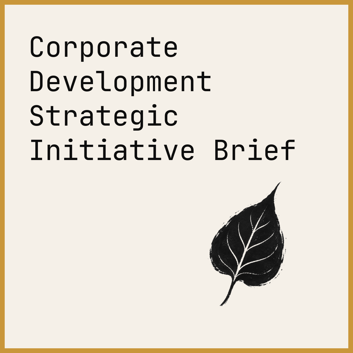 Corporate Development Strategic Initiative Brief