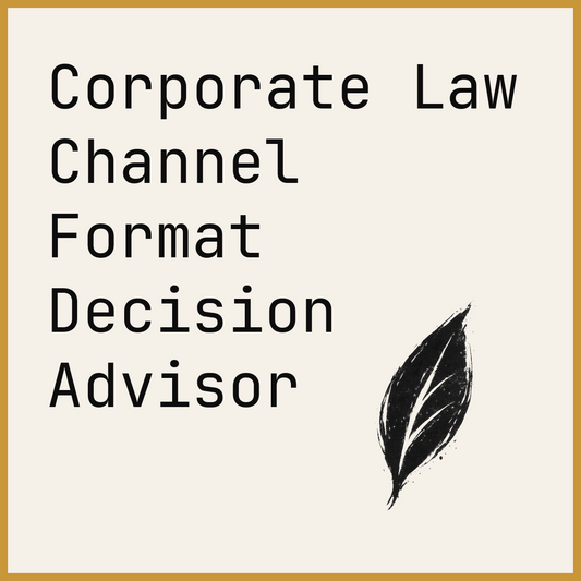 Corporate Law Channel Format Decision Advisor