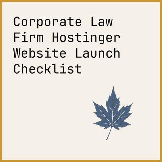 Corporate Law Firm Hostinger Website Launch Checklist