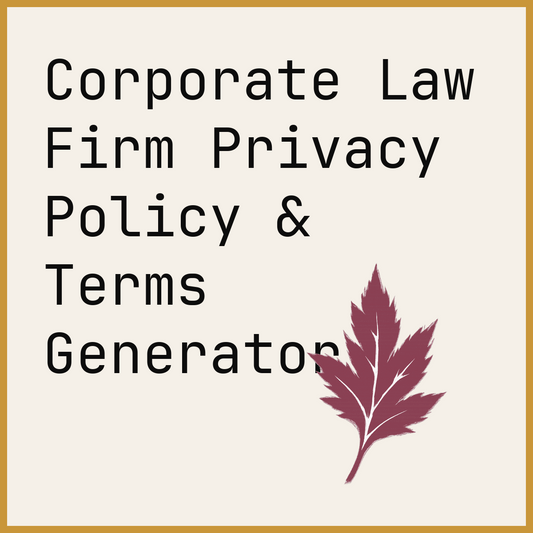 Corporate Law Firm Privacy Policy & Terms Generator