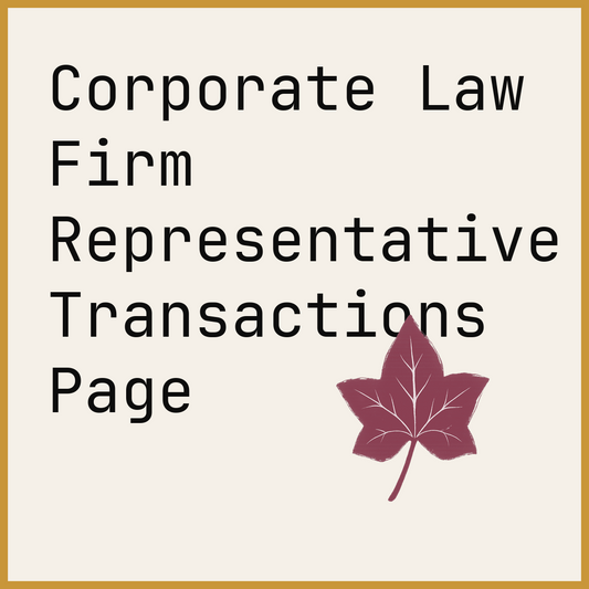 Corporate Law Firm Representative Transactions Page