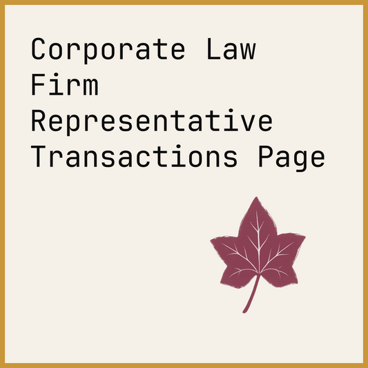 Corporate Law Firm Representative Transactions Page