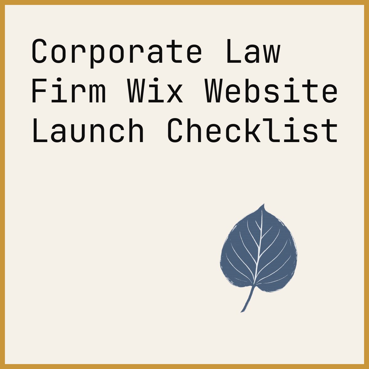 Corporate Law Firm Wix Website Launch Checklist