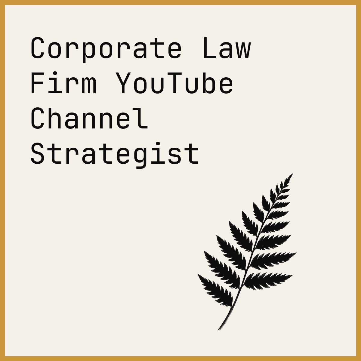 Corporate Law Firm YouTube Channel Strategist