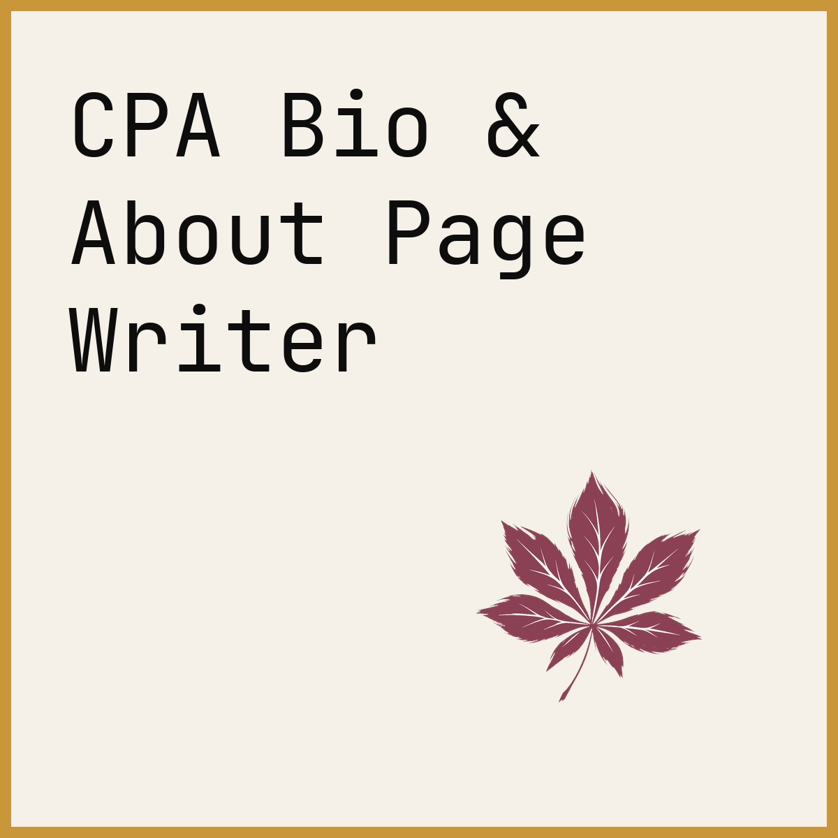 CPA Bio & About Page Writer