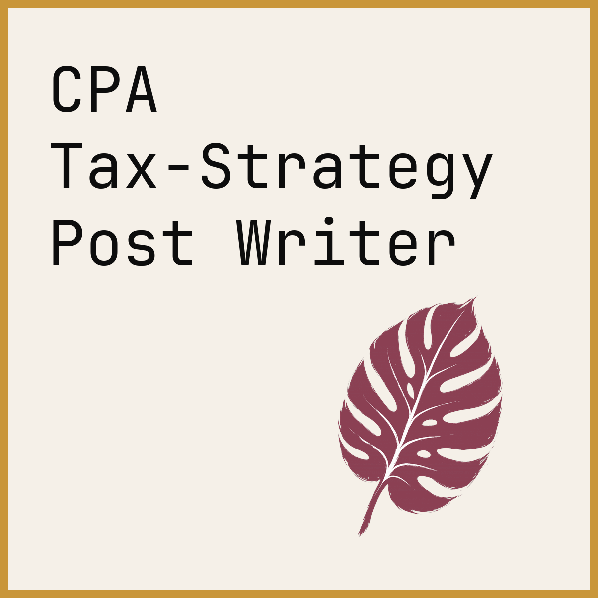 CPA Tax-Strategy Post Writer