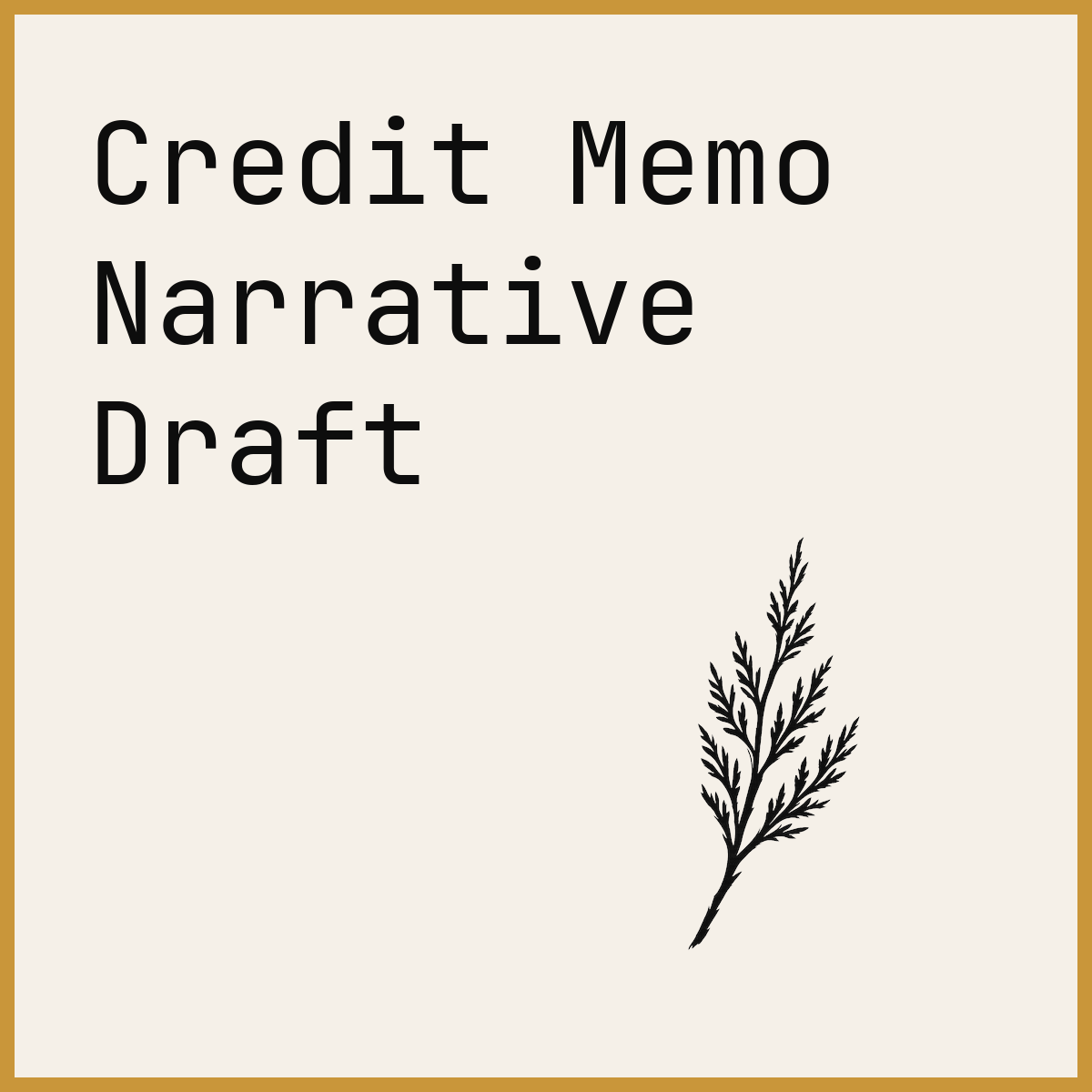 Credit Memo Narrative Draft