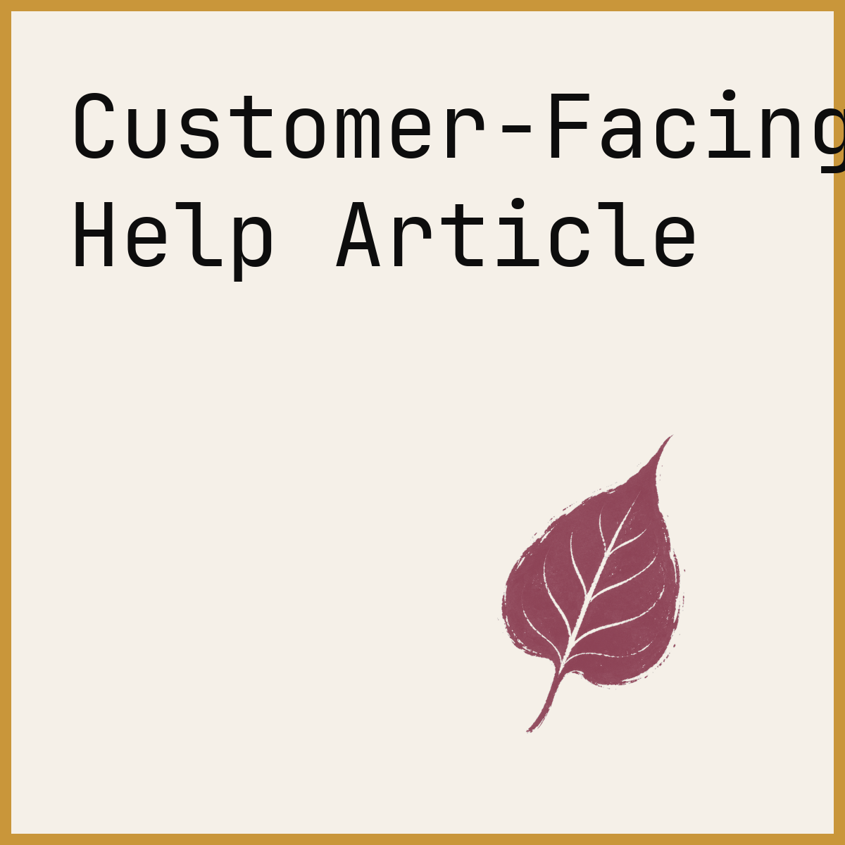 Customer-Facing Help Article