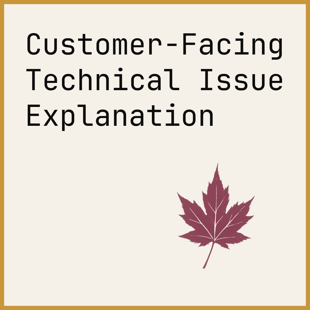 Customer-Facing Technical Issue Explanation