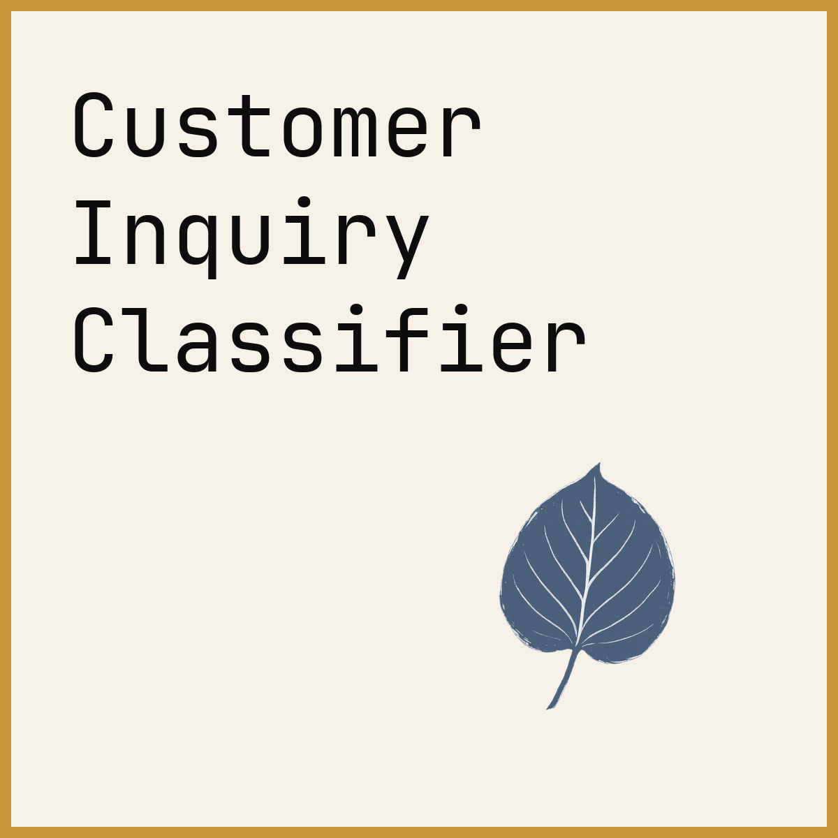 Customer Inquiry Classifier
