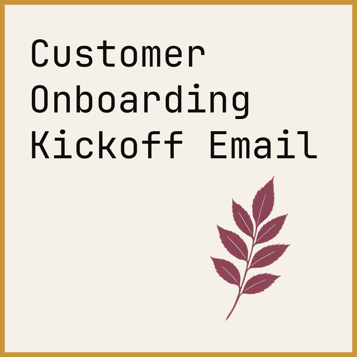 Customer Onboarding Kickoff Email