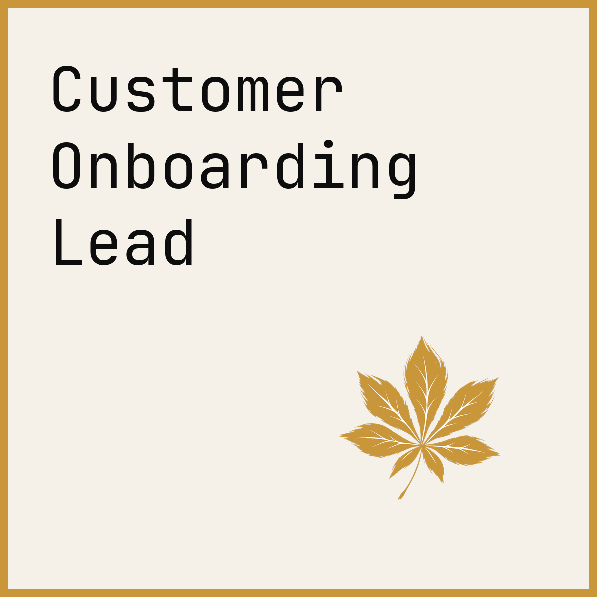 Customer Onboarding Lead