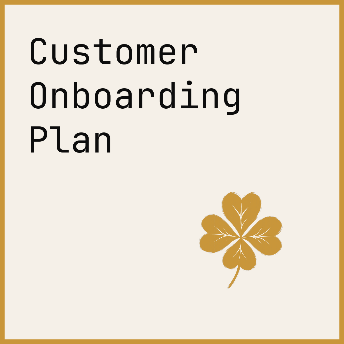Customer Onboarding Plan