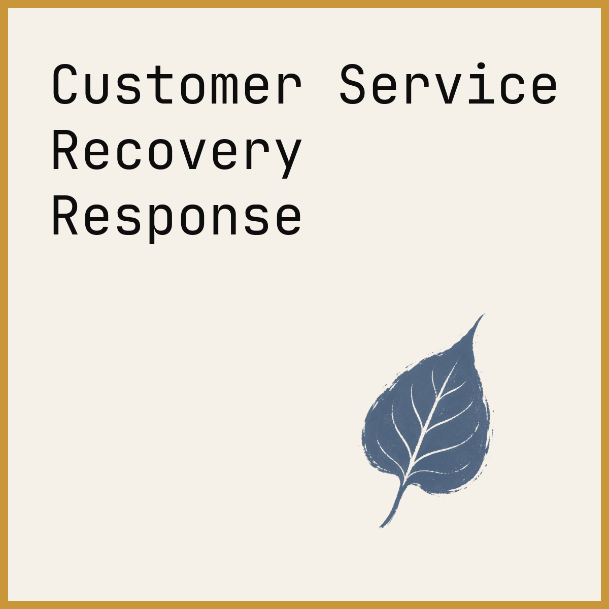 Customer Service Recovery Response