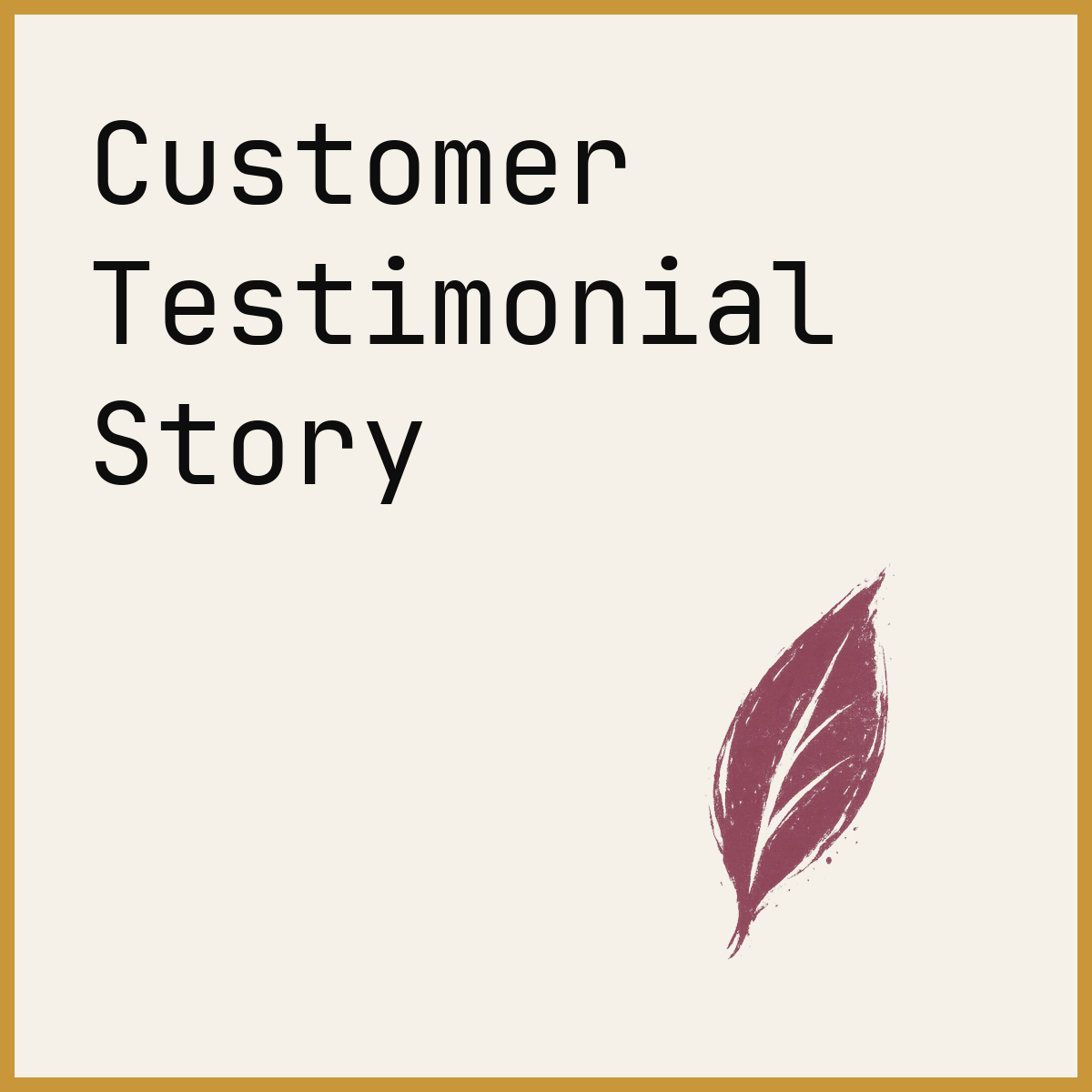 Customer Testimonial Story