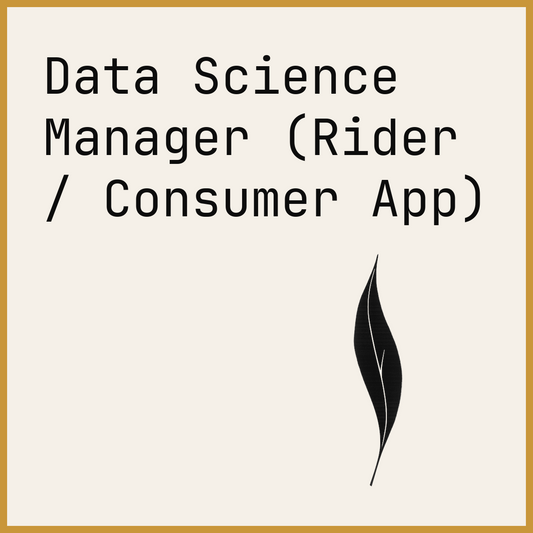 Data Science Manager (Rider / Consumer App)