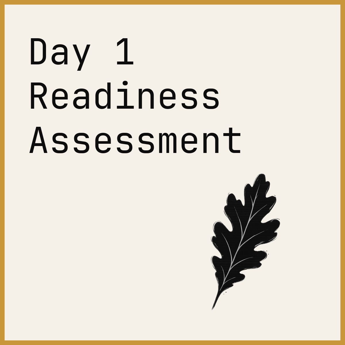 Day 1 Readiness Assessment