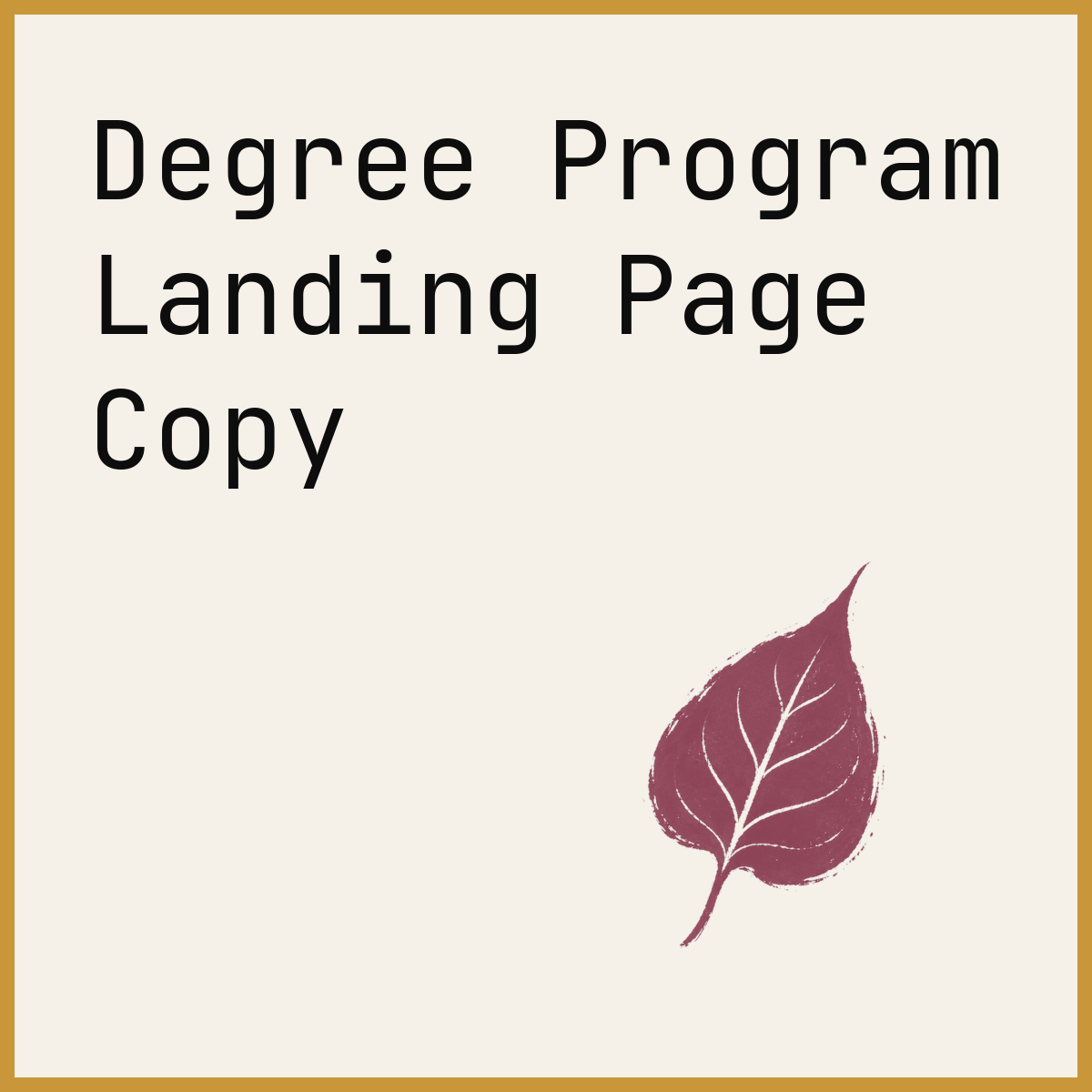 Degree Program Landing Page Copy