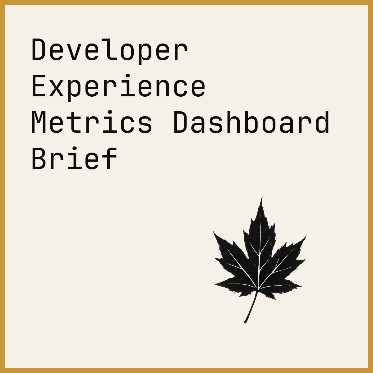 Developer Experience Metrics Dashboard Brief