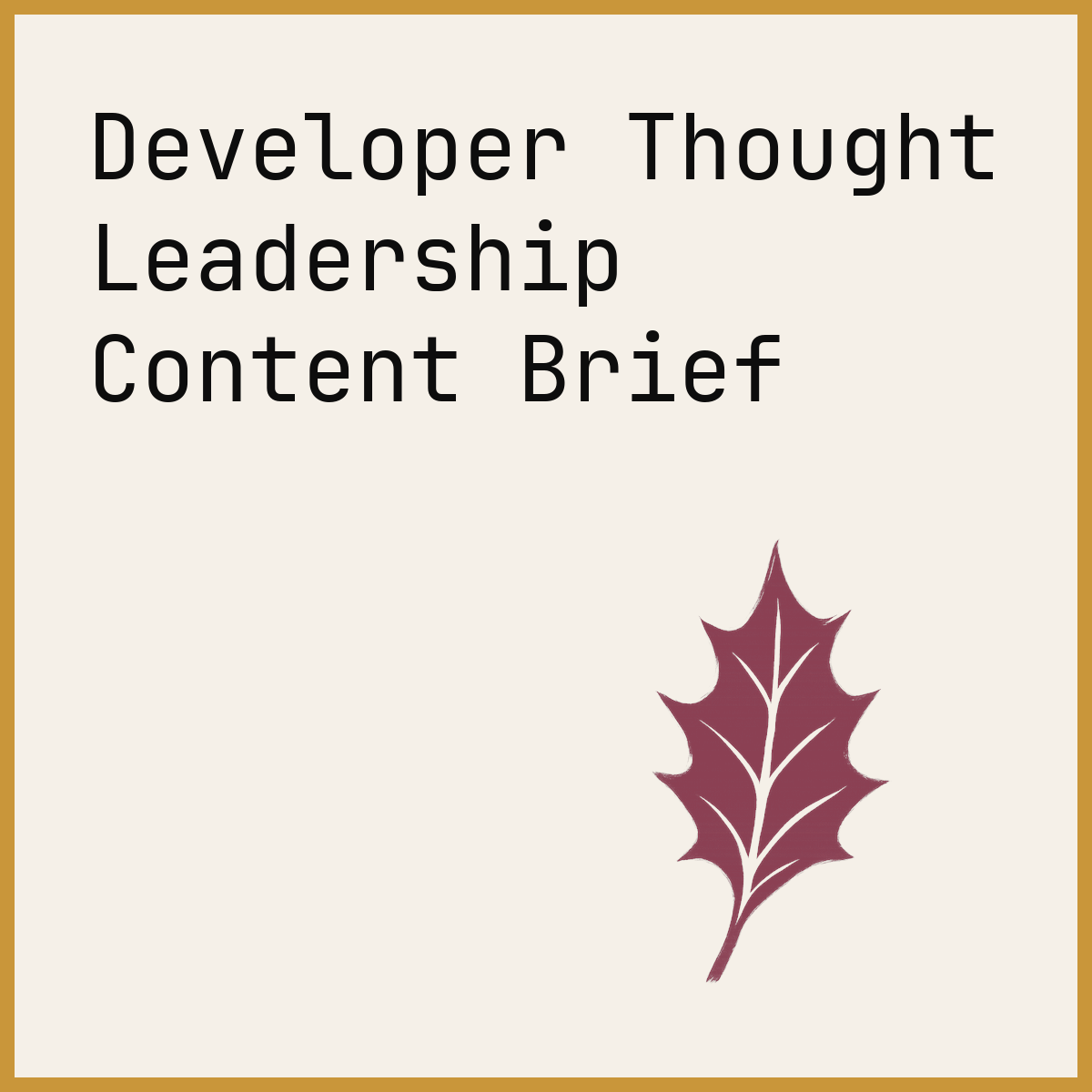 Developer Thought Leadership Content Brief