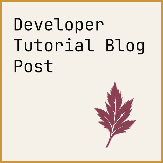 Developer Tutorial Blog Post