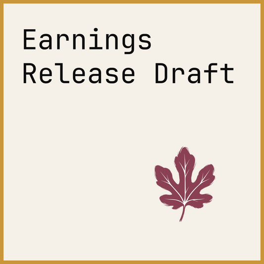 Earnings Release Draft