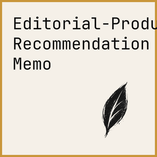 Editorial-Product Recommendation Memo
