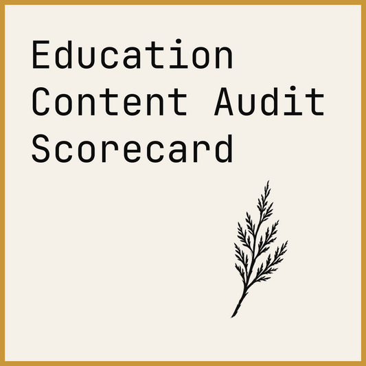 Education Content Audit Scorecard