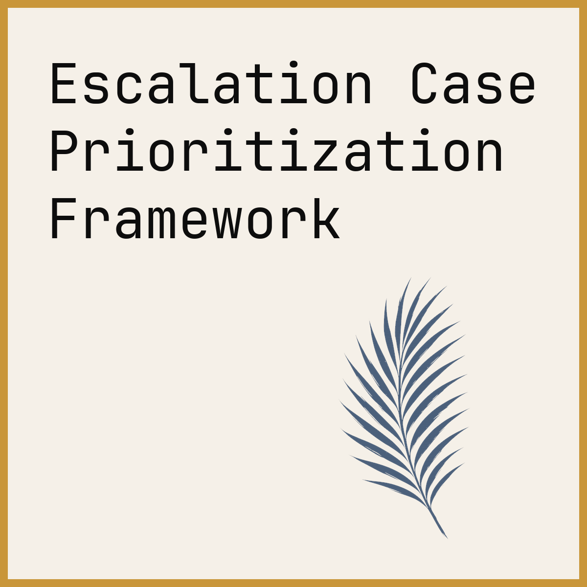 Escalation Case Prioritization Framework