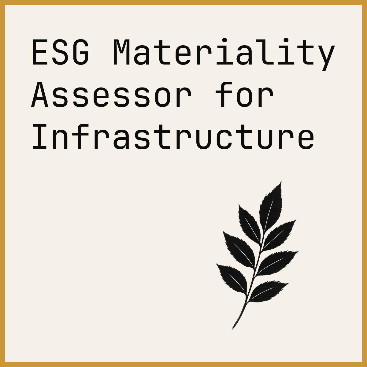 ESG Materiality Assessor for Infrastructure